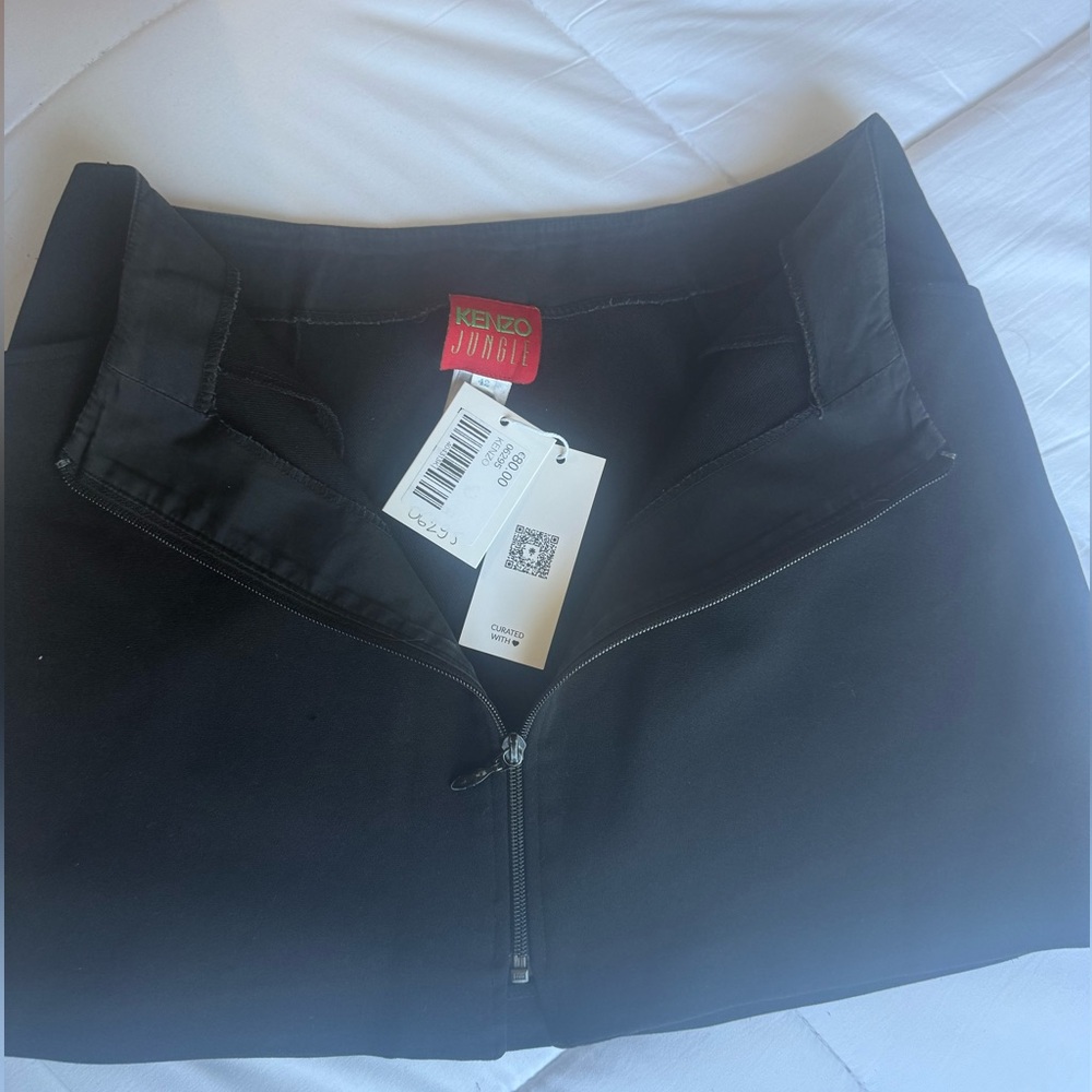 Kenzo Black Jungle Label Skirt with Red Tag